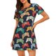 thumbnail image 1 of Balery Retro Video Game Camisón de manga corta con cuello redondo para mujer, cómodo y elegante., 1 of 6
