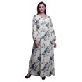 thumbnail image 1 of Bimba Polyester Georgette Blossom & Robin Bird Print Womenâ€™s Long Elastic Waist Casual Summer MaxiÂ&nbsp;Dress-X-Large, 1 of 5