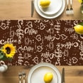 thumbnail image 4 of Burlap Table Runner 90 Inches Long, Retro Casual Style Coffee with Graffiti Non-Slip Kitchen Table Runners for Dining Room Everyday Use Party Table Decorations Vintage Brown, 4 of 9