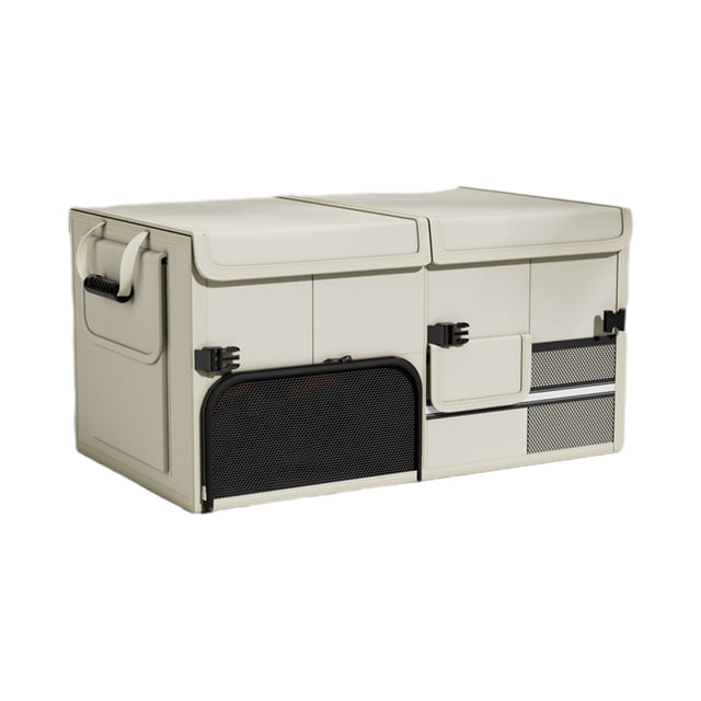 Deeceymbur Foldable Car Trunk Organizer with Lid Collapsible Storage Box for Backseat Waterproof Portable Container Camping Travel Gear Multifunction Use