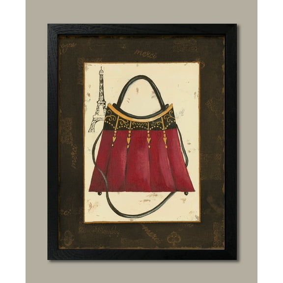 Framed Fashion Purse I Amazing Purse Durable Paris Classic Lovely Modern French Red 8x10