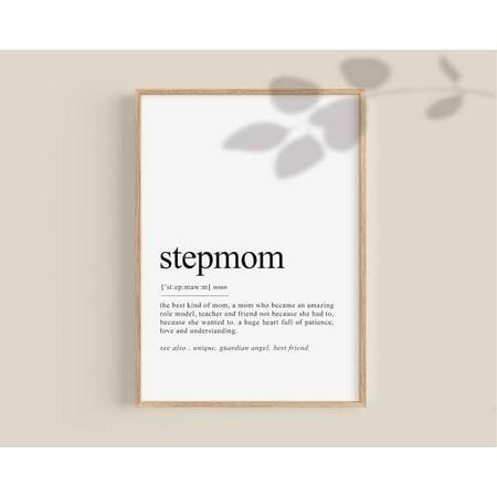 Step Mom Gift, Stepmom Definition, Dictionary Art, Dictionary Poster Wall Art, Step Mom Gifts, Step Mom Home Decor, 8x12 UNFRAMED