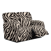 TSOVTHRID Beige Zebra Stripe Print 6-Piece Loveseat Covers Stretch Reclicer Love Seat Covers with Pockets Loveseat Couch Cover Furniture Protector for 2 Seat Couch Sofa