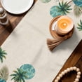 thumbnail image 3 of Tropical Plant Table Runner 108 Inches, Summer Watercolor Boho Palm Tree on Linen Bed Runner Dresser Scarves Tabletop for Indoor Outdoor Parties/Ceremony/Banquet, 13"x 108", 3 of 9