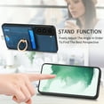 thumbnail image 5 of for Samsung Galaxy S22 Plus Wallet Case with Detachable Card Holder & 360° Rotation Finger Ring Holder Stand, Shockproof PU Leather Phone case with Card Slot for Men Women for S22 Plus, Blue, 5 of 11