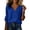 Blue, variant on Women's Surplice Wrap V Neck Tops Breathable Soft Long Sleeve Cotton Shirts Loose Fit Dressy Casual Solid Color Blouses S