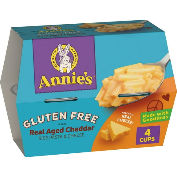 Annie's Gluten Free Real Aged Cheddar Mac and Cheese Microwavable Cups - 8.04oz/4pk - Pack of 2