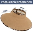 thumbnail image 2 of Sombreros de visera de ala ancha sombrero de playa de paja sombreros de cola de caballo para mujeres plegables, 2 of 5