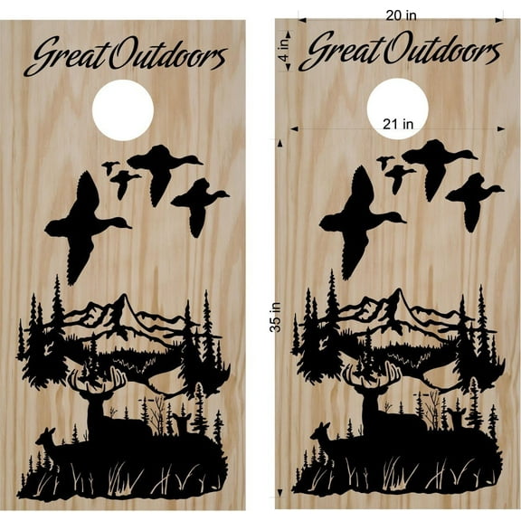 Duck and Deer Hunting Cornhole Board Decals for Bean Bag Toss Game