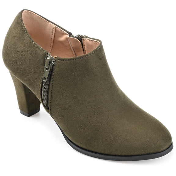 Journee Womens Sanzi Comfort Insole Inside Zip Block Heel Booties, Widths Available