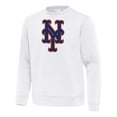 thumbnail image 2 of Men's Antigua White New York Mets Relevant Lightweight Pullover Sweatshirt, 2 of 3