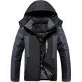 thumbnail image 4 of Wutalume Unisex Colorblock Zipper Pocket Hooded Jacket, Men's Casual Plush Jacket with Water-Resistant Finish, Warm Lining for Outdoor Adventures and Daily Protection,Black 3XL, 4 of 6