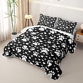 thumbnail image 3 of Homewish Cute Dog Paw Quilt Full,Pet Themed Full Bedspread Sets,Black,3 Pieces, 3 of 7