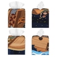 thumbnail image 2 of Naloa Ocean Scene with Noah's Ark Tissue Box CoverLeather Tissue Holder Square Facial Tissue Case Facial Paper Organizer Dispenser for Bathroom, Vanity Countertop, Tabletop, Car, 2 of 8