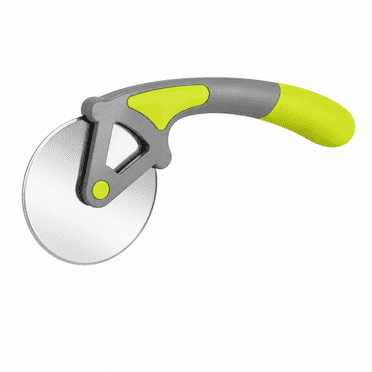 Food Grade Stainless Steel Pizza Cutter Wheel, Sharp Smooth Rotating Pizza Slicer and Cake Cutter with Ergonomic Handle and Thumb Guard (Green)