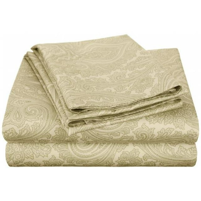 Coton Riche 600 Fil Compter Italien Paisley Feuille Ensemble Californie Très Grand-Sage