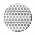 thumbnail image 1 of Floral Mouse Pad for Computers, Repeated Pattern Flower Shaped Ornamental Motifs on Plain Background, Round Non-Slip Thick Rubber Modern Gaming Mousepad, 8" Round, White and Dark Purple, by Ambesonne, 1 of 2