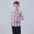 thumbnail image 5 of Hduncf Baby Boys Girls Plaid Flannel Shirts Long Sleeve Lapel Button Down Shirt Jacket Tops for Kids 6M - 8Y Purple#1 5 Years, 5 of 7