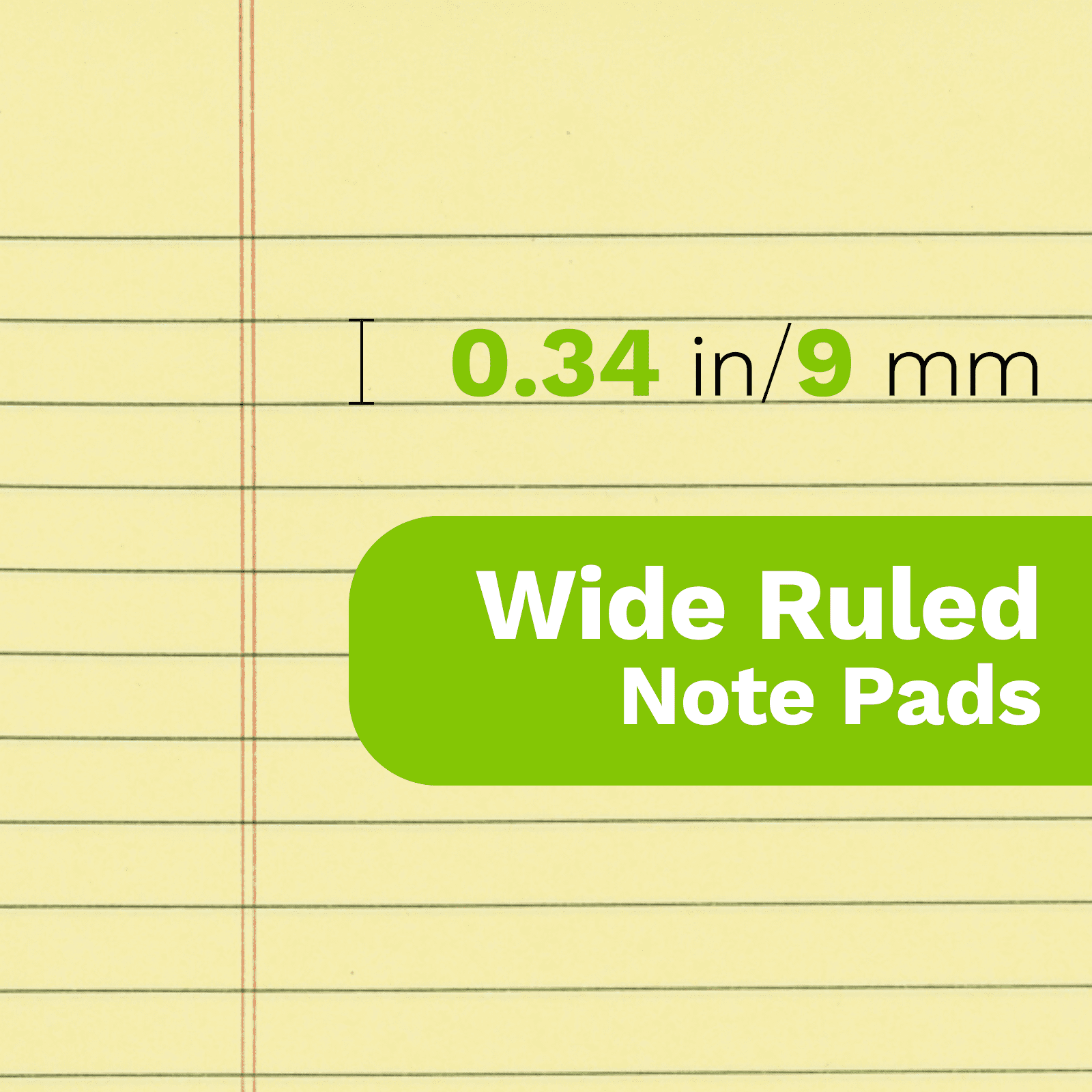 Goefun 12 Pack Yellow Legal Pads 8.5 x 11-50 Sheets per Notepad, Wide Ruled Yellow Note pads, Perforated Writing Pad for Work, Business, Home