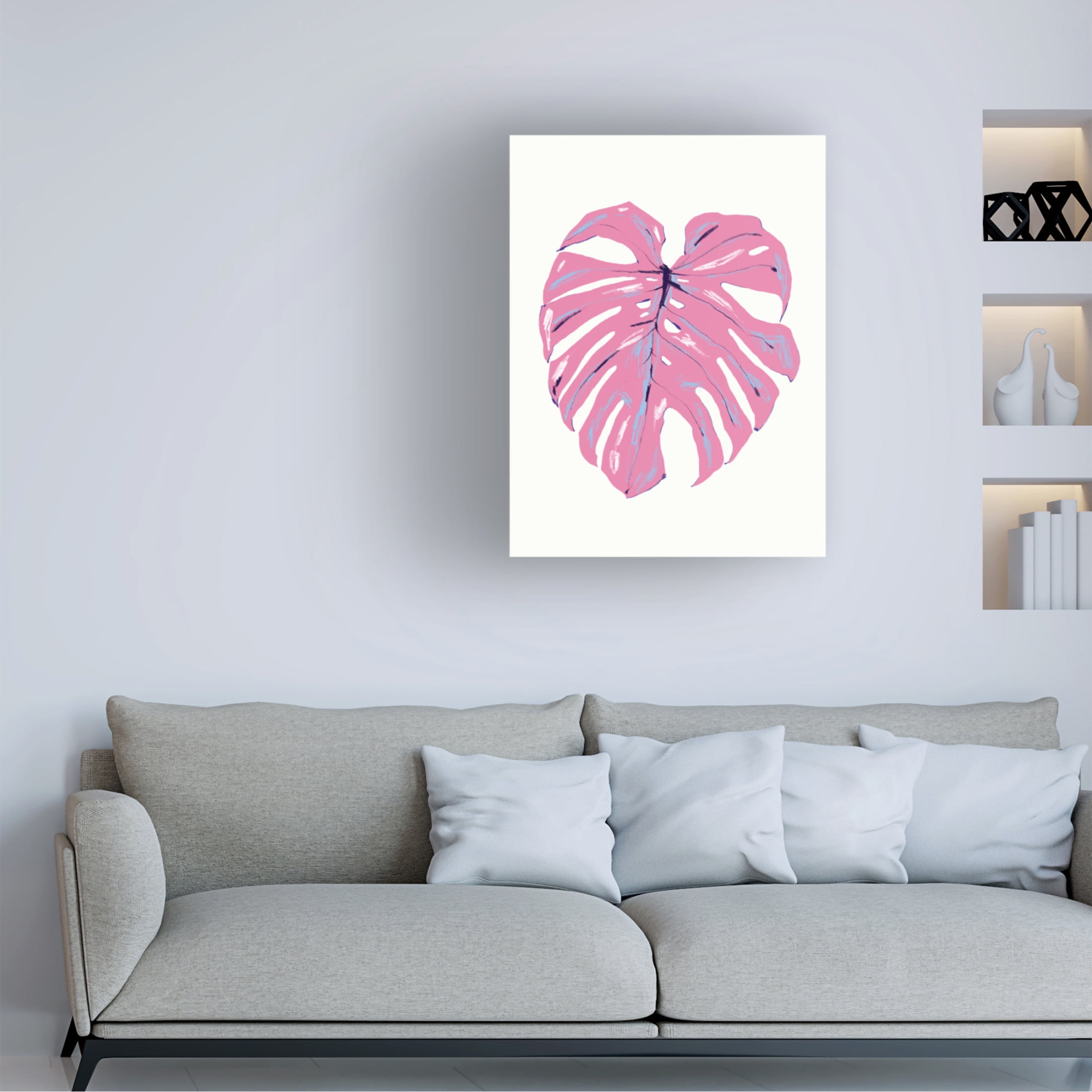 Trademark Fine Art Francesco Gulina  Monstera Leaf Pink Canvas Wall Art
