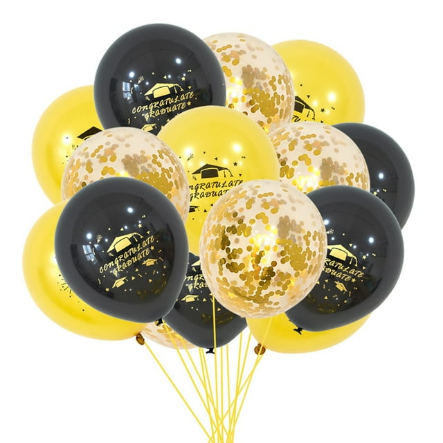 KAKOWELY Juego de 15 globos de látex creativos de graduación, globos de aluminio para felicitaciones de graduación, decoración para fiestas y ceremonias de graduación.