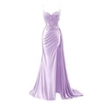 thumbnail image 1 of Vestido de fiesta RUMUGUYA, lila, verde, apliques de encaje, satén, sirena, 1 of 6