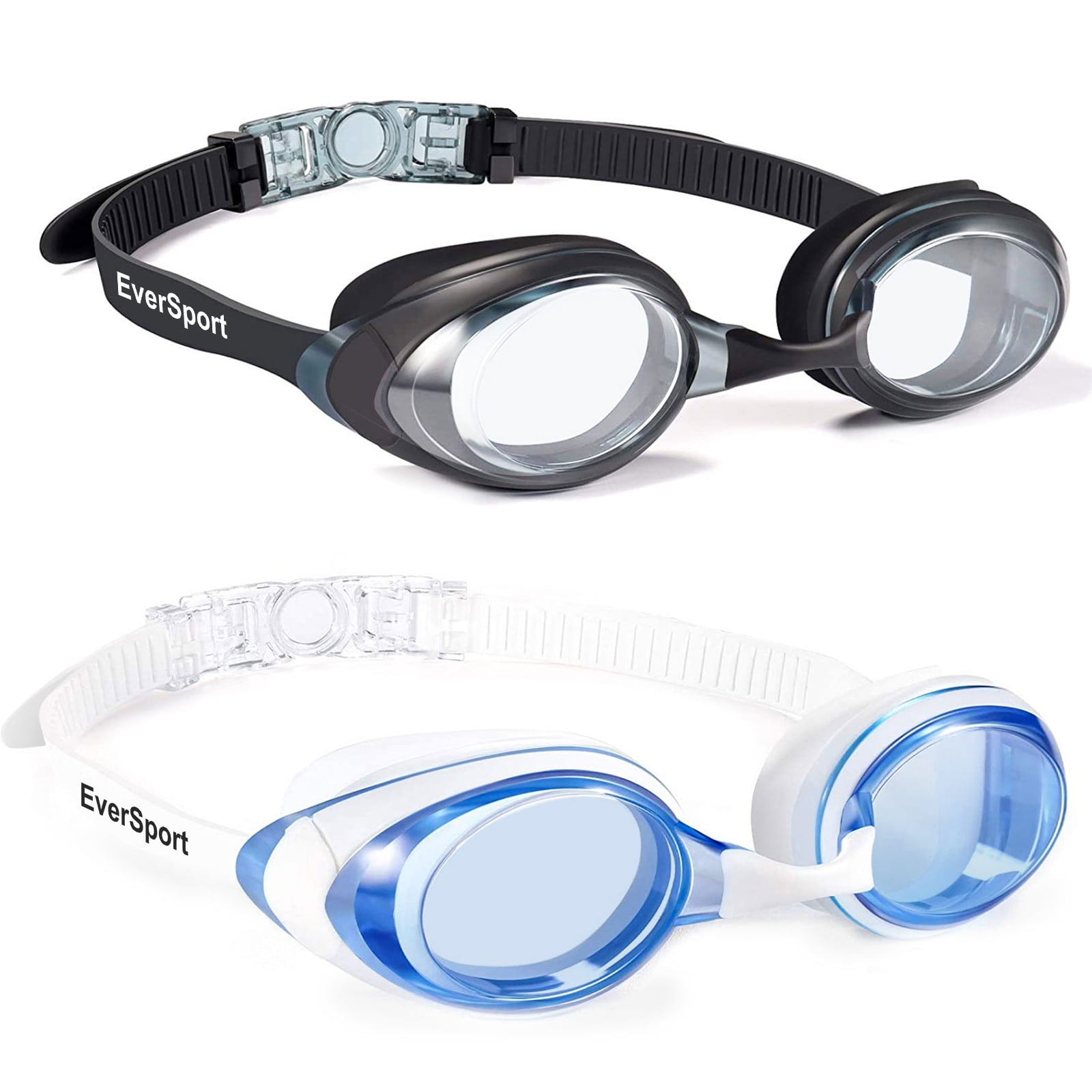 Adult Swim Goggles Anti Fog Silicone Adjustable Strap Nose Piece with Case 