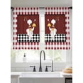 thumbnail image 2 of Chef Gourmet Sheer Curtains 2 Panels Set Red Plaid Kitchen Vintage Farmhouse Sheer Window Curtains Light Filtering Rod Pocket Voile Drapes for Bedroom Living Room 52"x45", 2 of 8