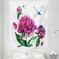 thumbnail image 1 of Flower Tapestry, Watercolor Peonies and Dragonflies Blossoming Spring with Romantic Feminine Bouquet, Fabric Wall Hanging Decor for Bedroom Living Room Dorm, 5 Sizes, Multicolor, by Ambesonne, 1 of 1