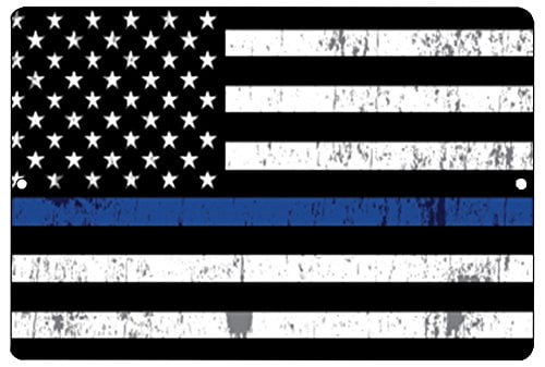 Thin Blue Line Police Shield USA Flag 19" Double Neon Clock Blue Neon Man Cave 