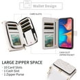 thumbnail image 5 of Dswteny Argyle Wallet Case for Samsung Galaxy A20 A30 with Wrist Strap Shoulder Strap PU Leather Flip Credit Card Holder Stand Accessories Cell Phone Cover for M10s A 30 20A SM A205G Girls White, 5 of 8