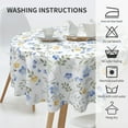 thumbnail image 5 of Blue Yellow Floral Leaf Round Tablecloth 60 Inch Summer Spring Wildflower Table Clothes Watercolor Flowers Tablecloths Washable Circle Table Cover for Picnic Dining Room Home Outdoor Decor, 5 of 6