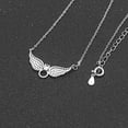 thumbnail image 4 of Angel Wings Sterling SilverWomens Cz Pendant Necklace by Ginger Lyne Collection, 4 of 5