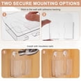 thumbnail image 5 of Uxcell 4 Pcs Cute Wall Mounted Phone Holder, Self-Adhesive PC Phone Stand with Charging Hole Charger Remote Control Stand Organizer for Home Office Bedroom Kitchen, Transparent Brown, 5 of 7