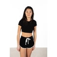 thumbnail image 3 of Black Terry Drawstring Dolphin Shorts - Casual Women's Activewear, 3 of 4