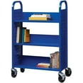 thumbnail image 5 of Hirsh Single-sided Mobile Metal 13" D X 30.75" W Book Cart Classic Blue, 5 of 6