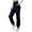 Dark Blue, variant on Qingpeng Womens High Waisted Yoga Jogger Pants Stretch Cuffed Trousers Breathable Gym Running Daily Sports Pants with Side Pockets
