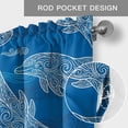 thumbnail image 5 of Blue Abstract Dolphin Valances for Windows Curves Ocean Waves Ethnic Style Rod Pocket Curtain Valance Window Treatment Short Curtains for Kitchen Living Room, 42"x12", 5 of 9