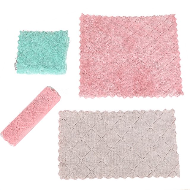 Paquete de 12 paños de limpieza de microfibra de doble cara sin pelusa altamente absorbentes, paños de limpieza multiusos para el polvo y la suciedad para la limpieza del coche JAMW Sencillez