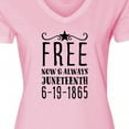 thumbnail image 4 of Inktastic Free- Now and Always- Juneteenth 6-19-1865 Women's V-Neck T-Shirt, 4 of 5
