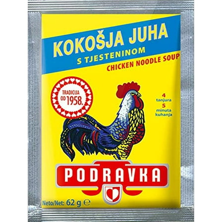 Chicken Flavored Noodle Soup | Mix | Podravka | 62 G | 2.2 Oz Each | Pack Of 5