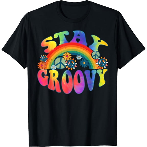 PEACE SIGN LOVE 60s 70s Tie Dye Hippie Halloween Costume T-Shirt