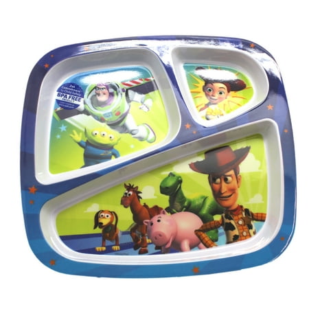 Childs Dinner - Buzz, Woody and Friends Entrée and Sides Kids Melamine Dinner Plate