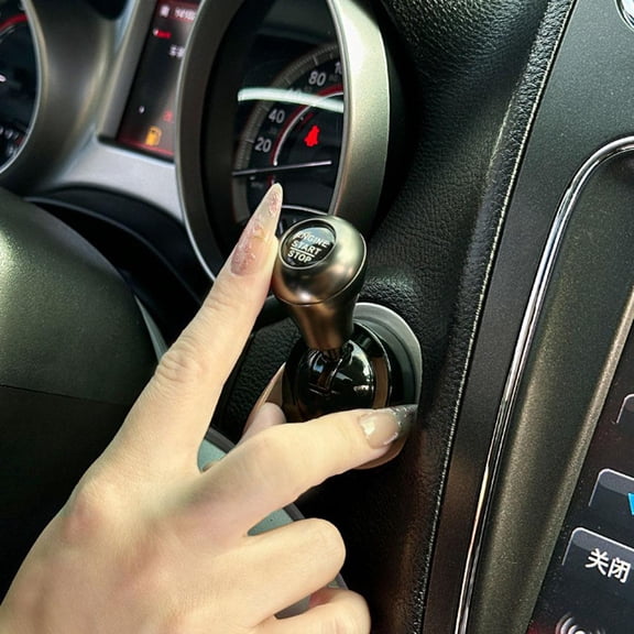 Metal Push Start Button Cover Car Engine Starter Stop Switch Trim Ring Joystick Lever Style Auto Interior Accessories