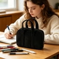 thumbnail image 5 of Under $1 Pencil Case, Large Capacity Corduroy Soft Tote Stationery Bag, Vintage Solid Color Pen Pouch for College Office Travel by PALIFEUR, 5 of 9