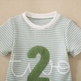 thumbnail image 4 of kaprioy Toddler Baby Boy Clothes Summer Outfits 2nd Birthday Funny Embroidery Short Sleeve Shirt & Shorts Cute Birthday Clothes, 4 of 9