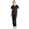 thumbnail image 2 of Dagacci Medical Uniform Woman and Man Scrub Set Uni Medical Scrub Top and Pant, Black, M, 2 of 2