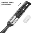 thumbnail image 3 of Salon Hair Comb Set Barber Tail Hairdressing Comb and 2pcs Double Sided Hair Trimmer Razor Comb, with 10pcs Replacement Blades, 3 of 7