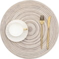 thumbnail image 2 of 4Pcs/6Pcs/8Pcs Round Braided Placemats Washable Cotton Polyester Round Placemats for Kitchen Dining Table Round Table Mats, 15 inch, 2 of 9