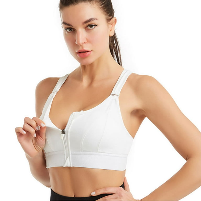 New Wireless Supportive Sports Bra For Women Front Zip Design